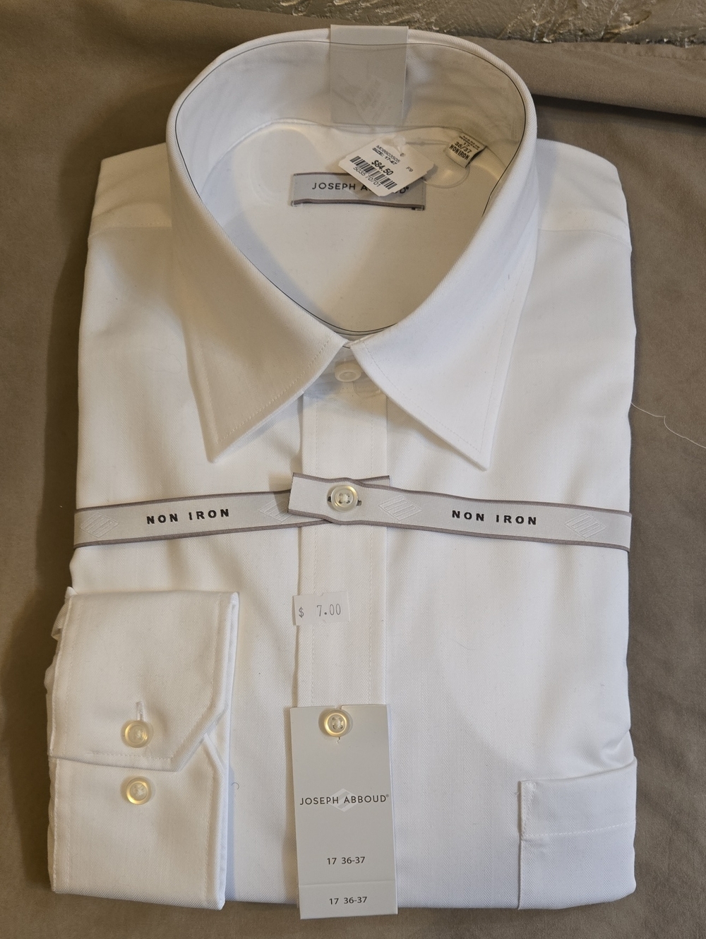 Joseph Abboud White Men's Dress Shirt - Classic Point Collar
